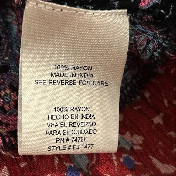 Patrons of Peace Women's XS Floral Boho Blouse Multicolor Casual Top - Picture 8 of 9